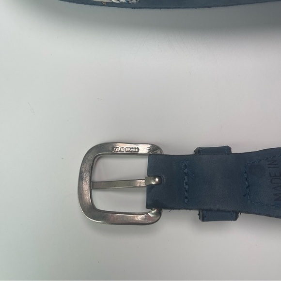 ZEPPELIN Blue Marlin Fish Leather Belt Solid Brass Buckle Made in USA Men’s 42 - Picture 4 of 8